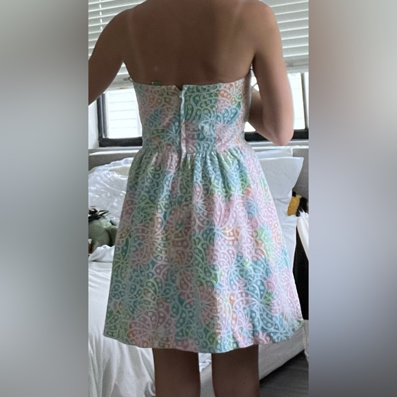 Lilly Pulitzer - Multicolored Lace Overlay Strapless Dress - Size 0 - Picture 2 of 5